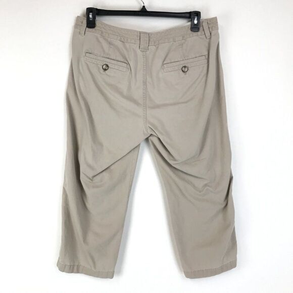 Eddie Bauer Relaxed Boyfriend Cropped Pants Women’s Plus Size 14 Petite Beige - Picture 5 of 16